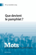Mots. Les langages du politique, n°91/2009