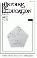 Histoire de l'éducation, n°113/2007