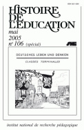Histoire de l'éducation, n°106/2006