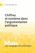 Mots. Les langages du politique, n°100/2012