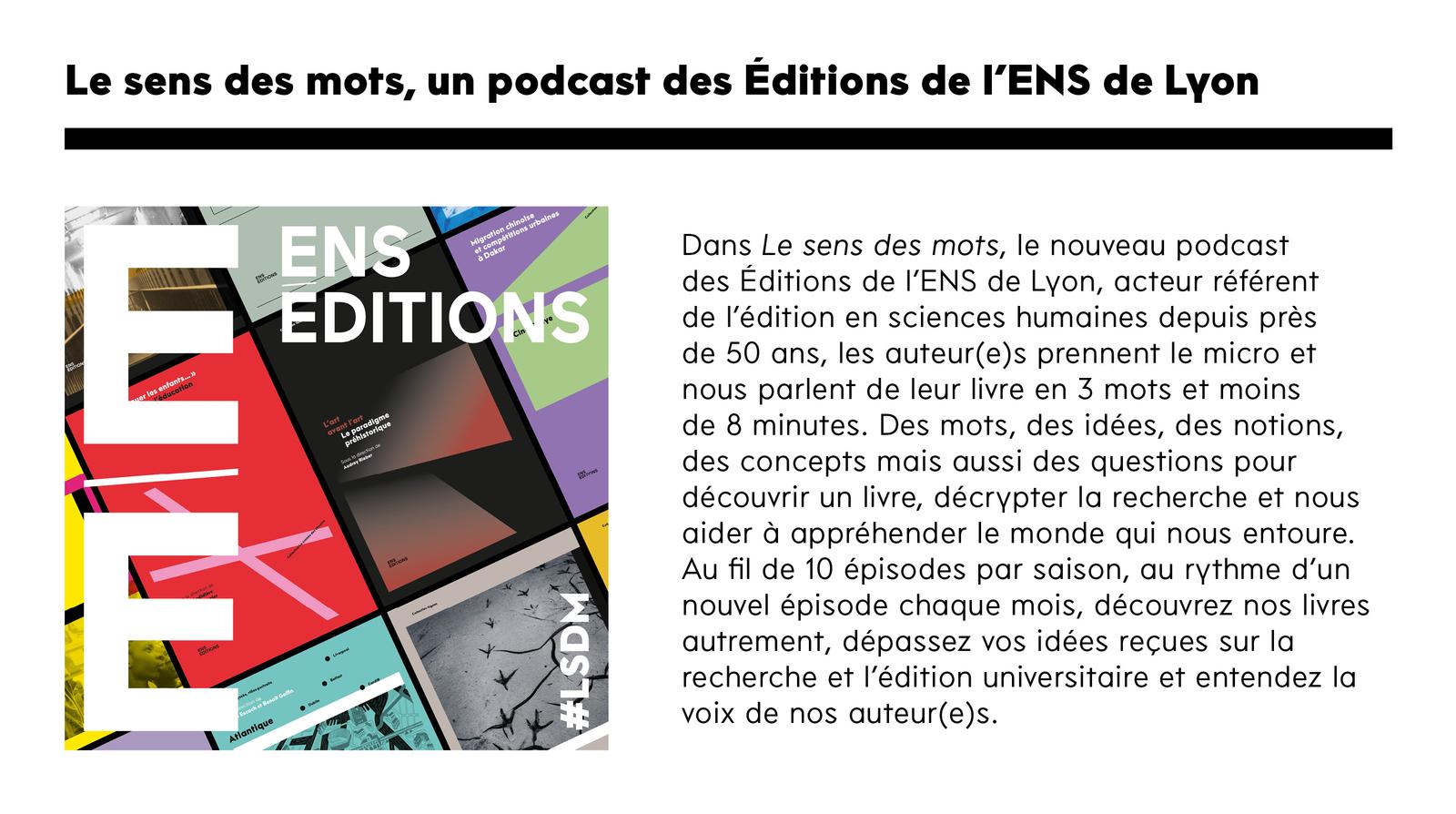 Le sens des mots, un podcast des Éditions de l'ENS de Lyon